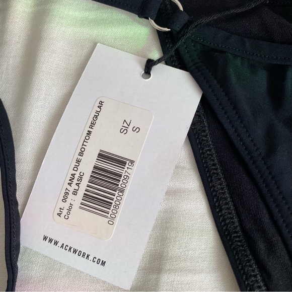 NWT Ack Work. Black Bikini. Size S - Picture 6 of 10